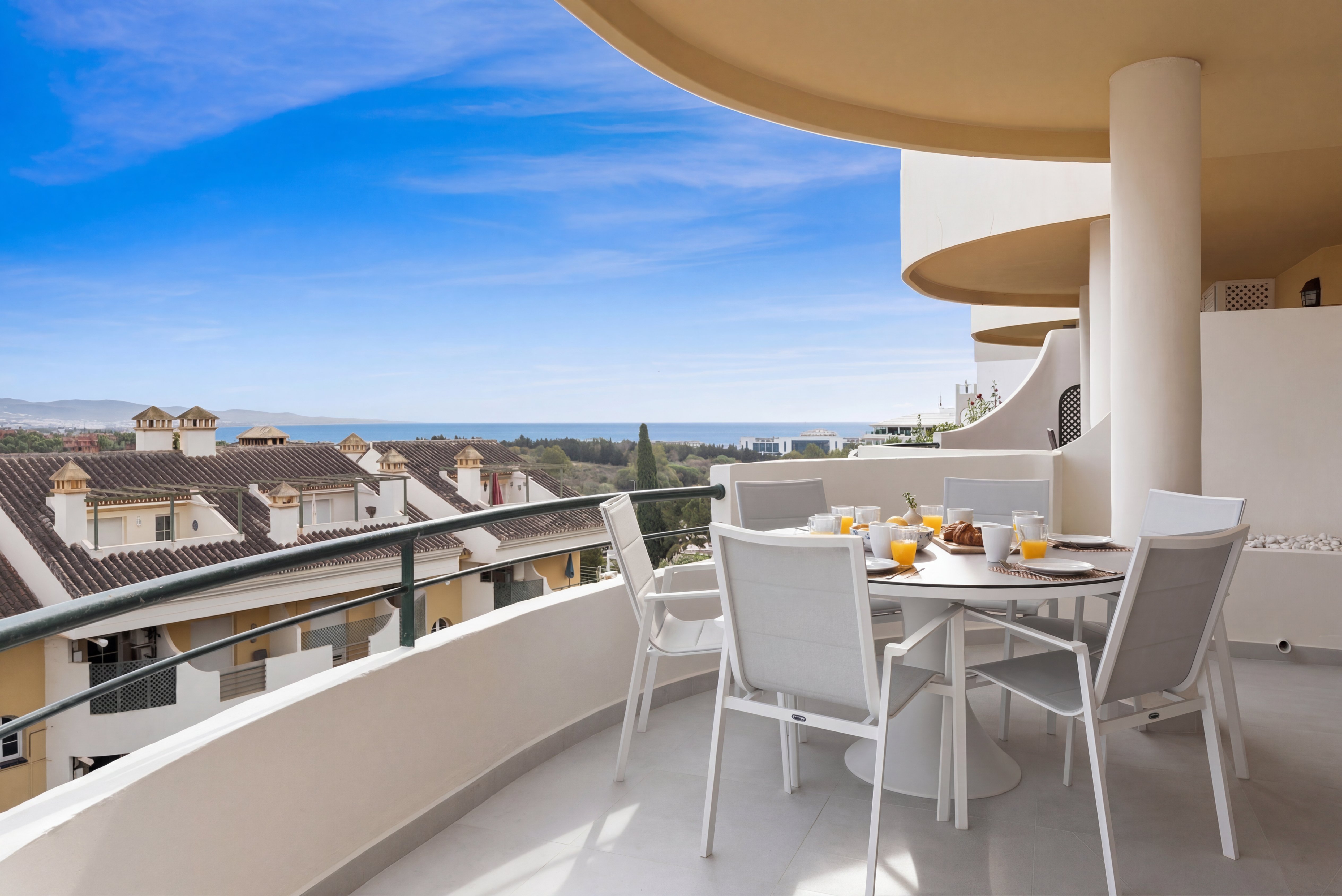 Sea view from Señorío de Aloha terrace overlooking Nueva Andalucía
